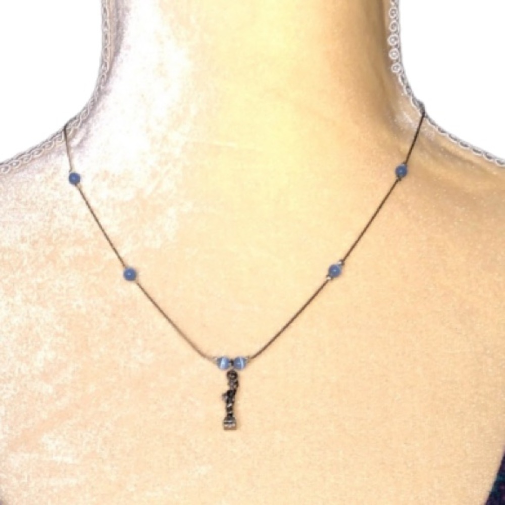 STATUE OF LIBERTY NECKLACE BLUE BEADS COSTUME